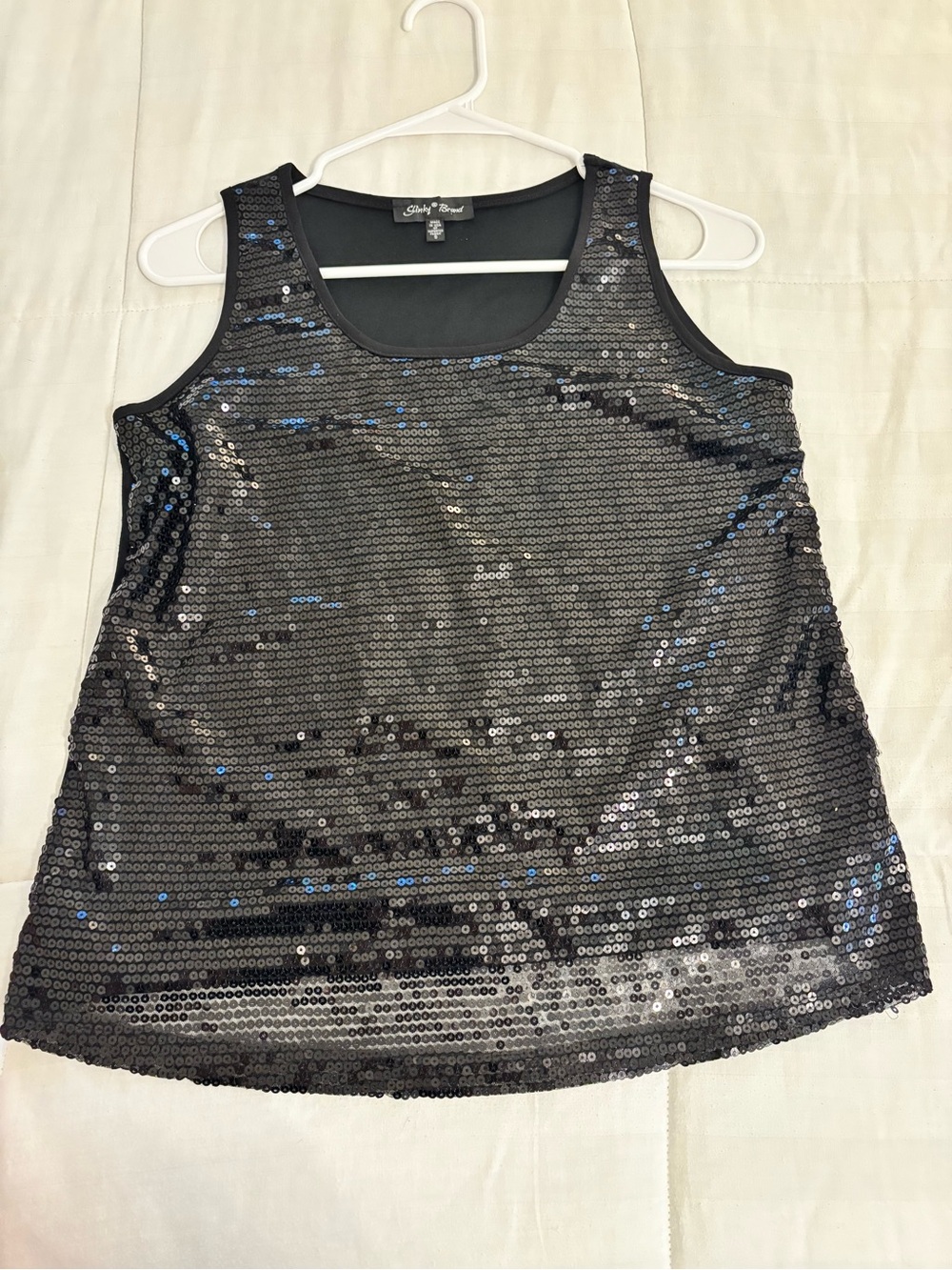 Y2K Slinky Brand Black Sequin Tank Top